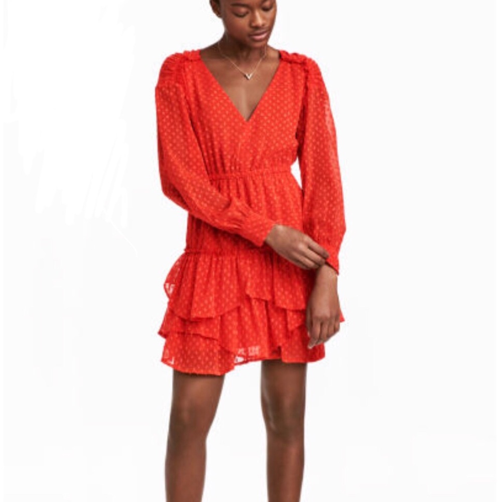 Red Chiffon Dress
